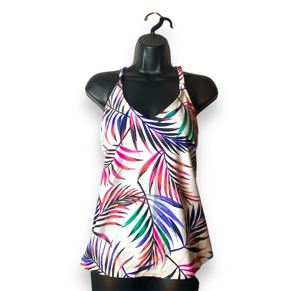 Island Escape Women's T-Back Underwire Tankini Top, 6, White